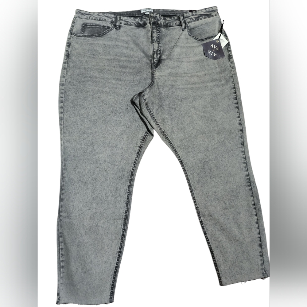 Ava & Viv Women's Skinny Jeans in Gray
